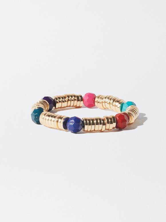 Elastic Bracelet With Resin, Multicolor, hi-res