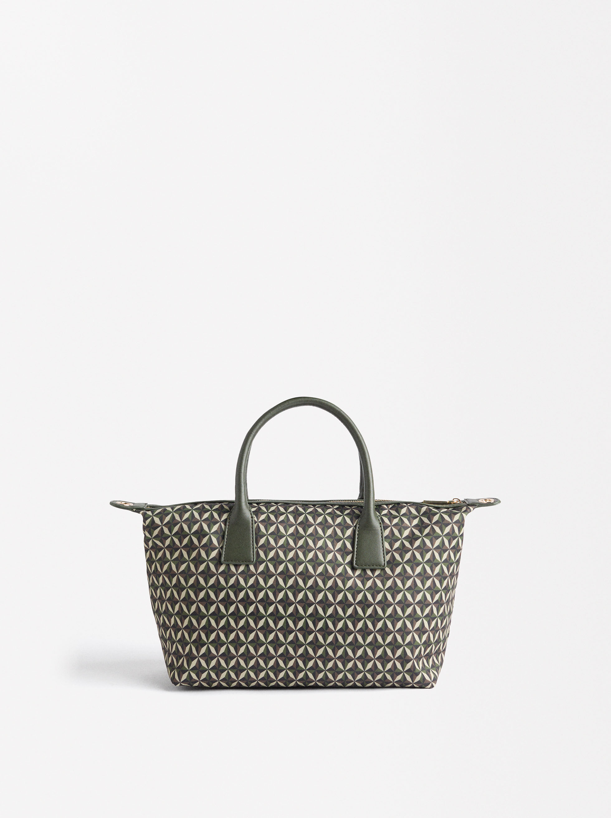 Exclusivo Online Bolso Tote Estampado De Nylon Negro Parfois
