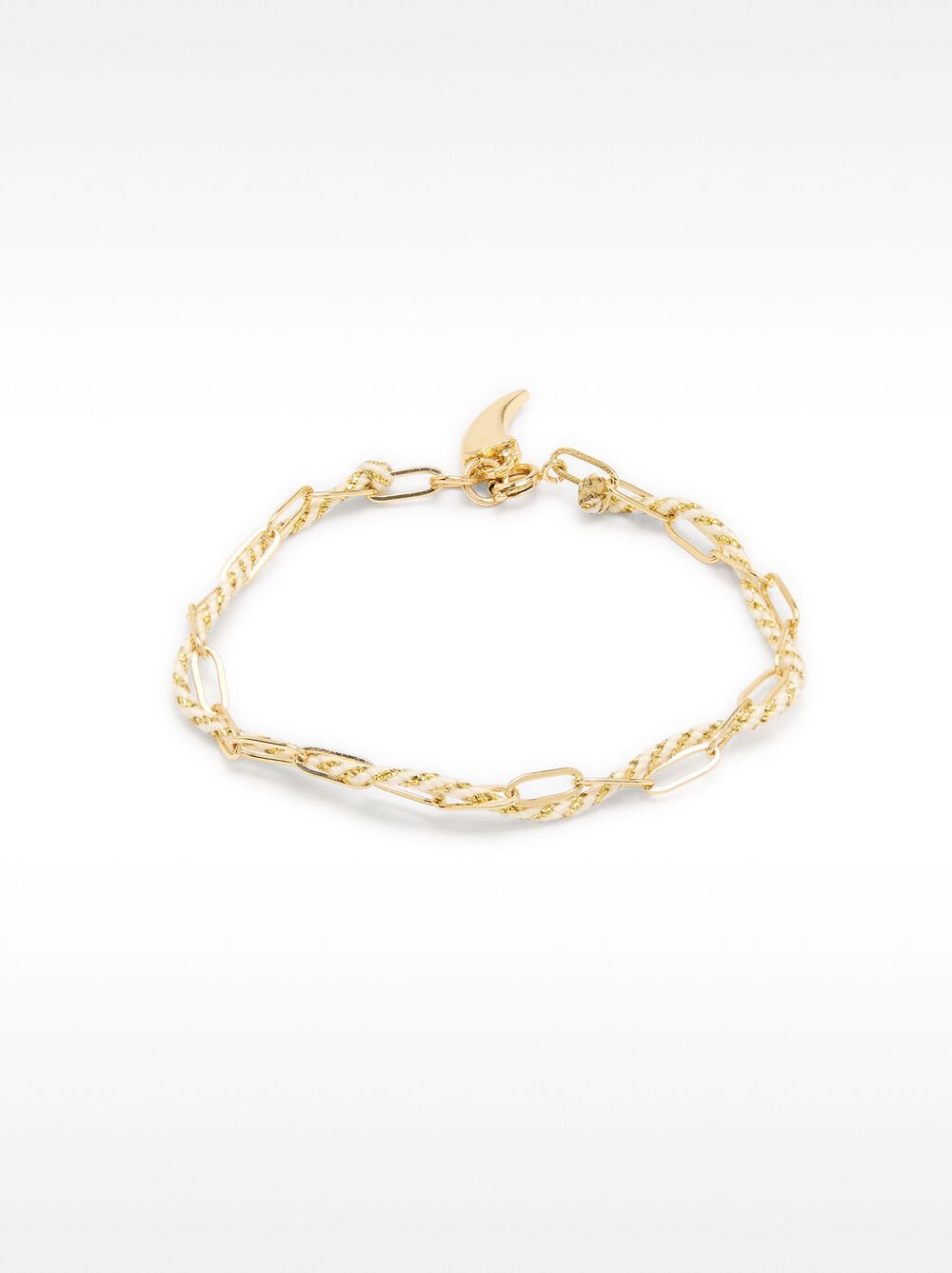 Bracelet of links with braided cord