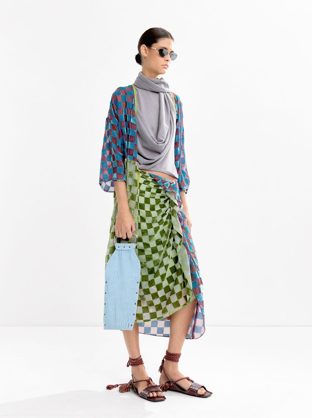 Velvet square kimono