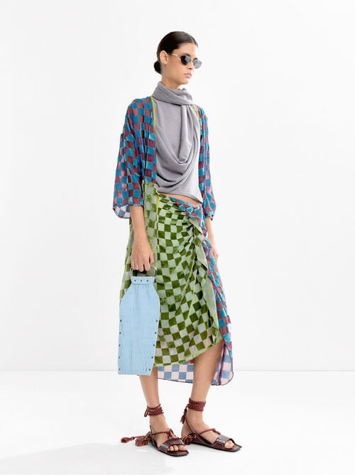 Velvet square kimono