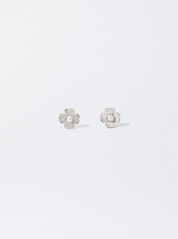 925 Silver Studs With Freshwater Pearl, White, hi-res