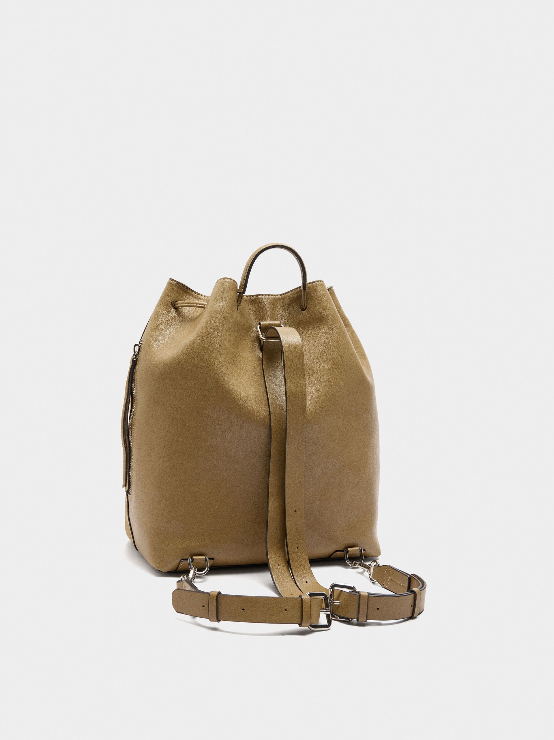 Backpack with leather details image number 2.0