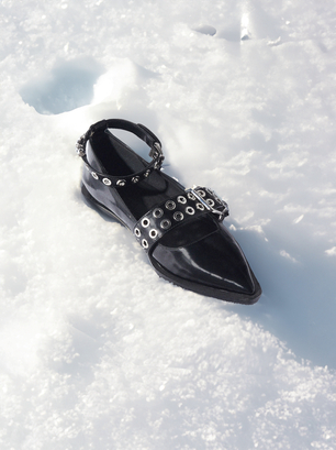  Buckled Ballerinas, Black, hi-res