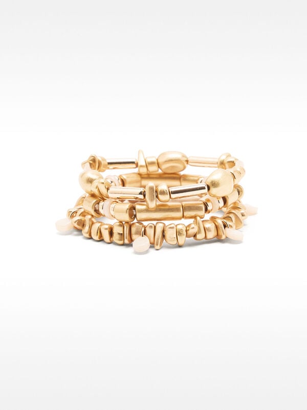 Set of golden elastic bracelets