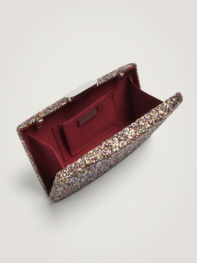Beaded Party Clutch, Pink, hi-res
