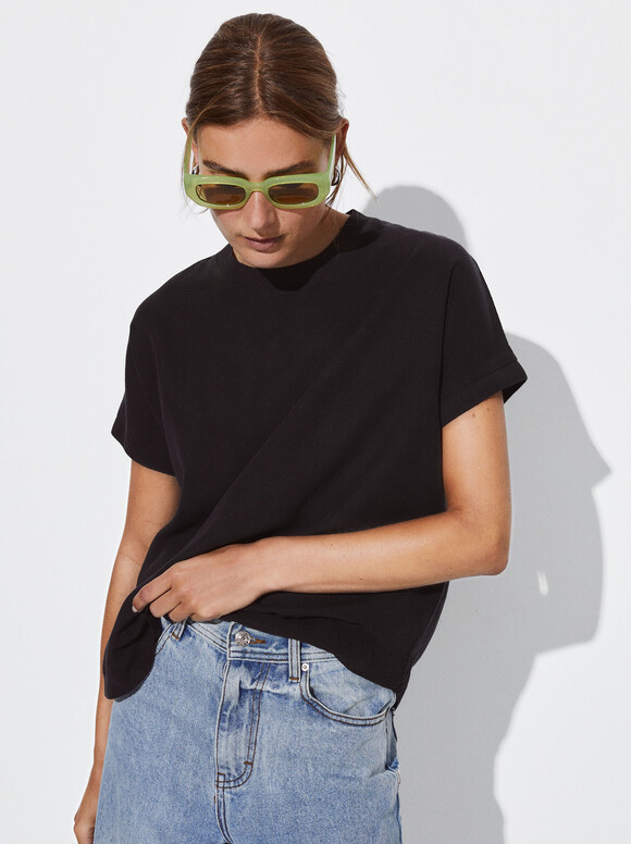 Online Exclusive - Lyocell T-Shirt, Black, hi-res