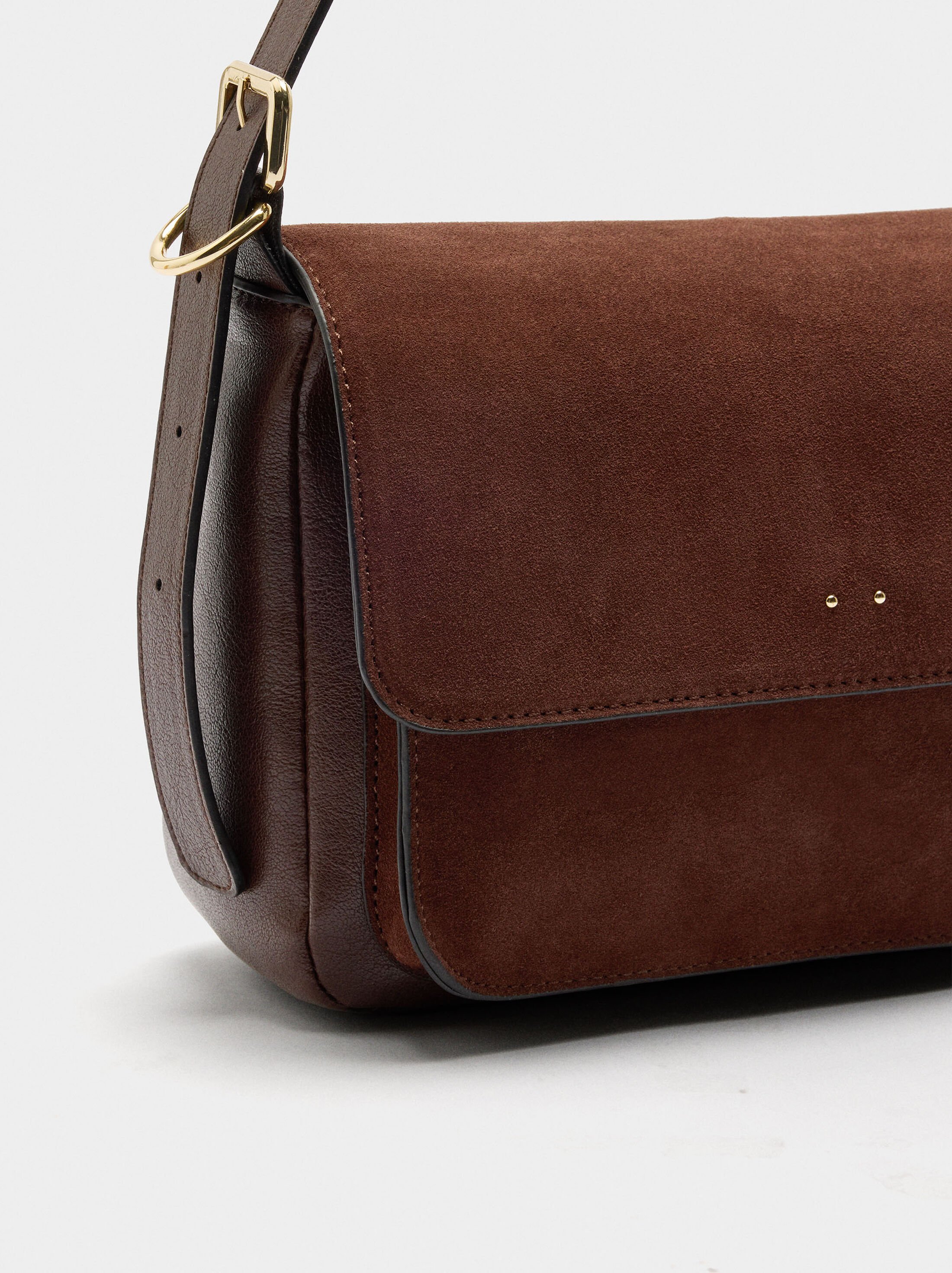Crossbody bag with leather details image number 2.0