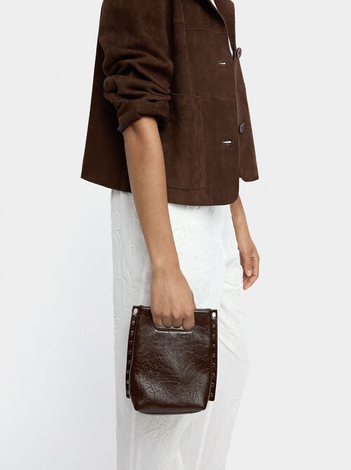 Tote bag with cracked effect