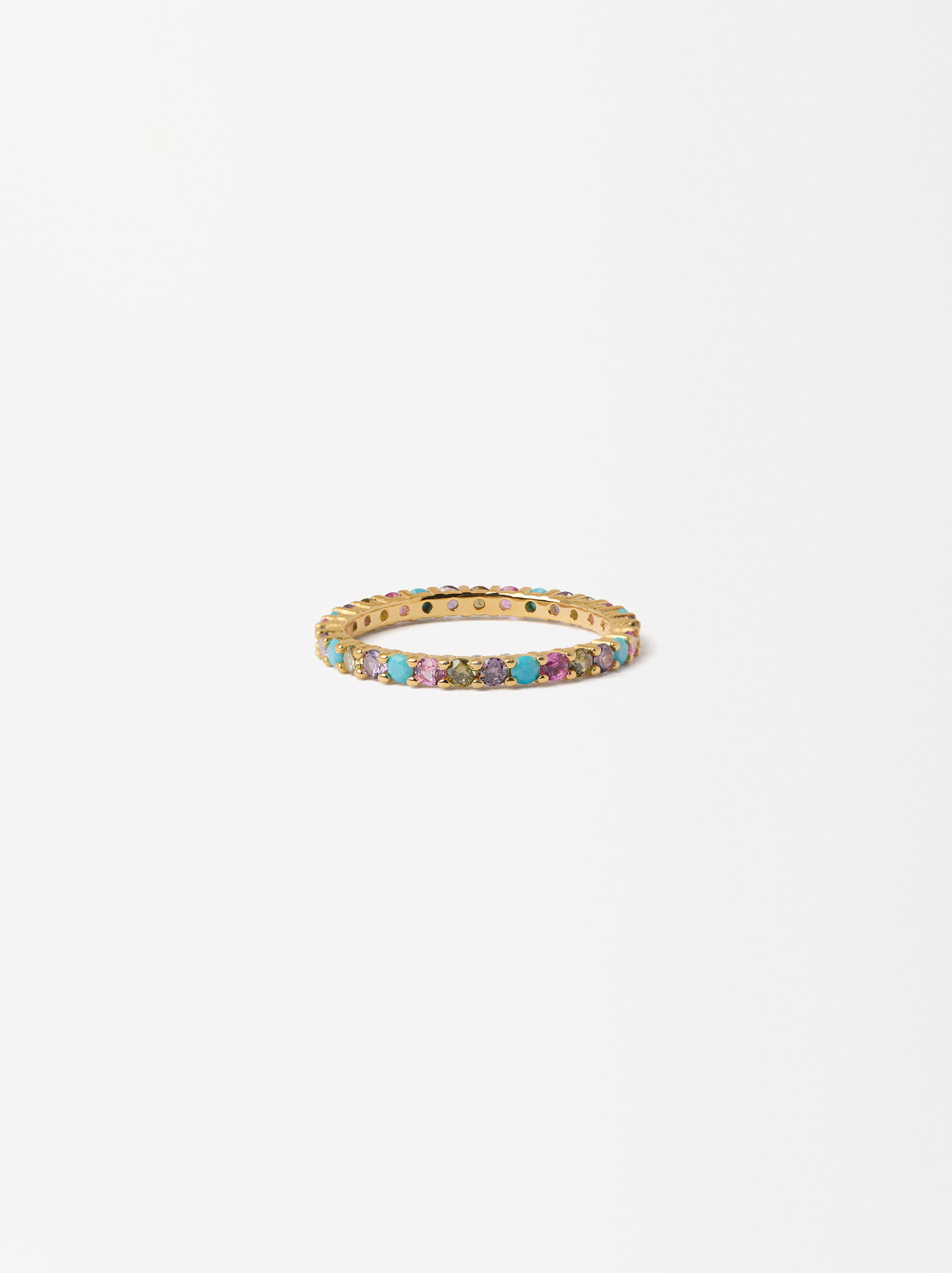 Anillo De Plata 925 Con Circonitas Multicolor Parfois