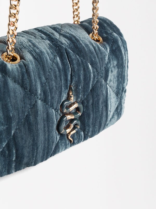Velvety shoulder bag snake
