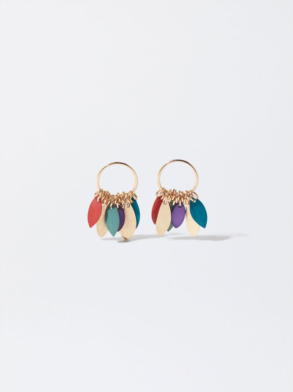 Multicoloured Hoop Earrings, Multicolor, hi-res