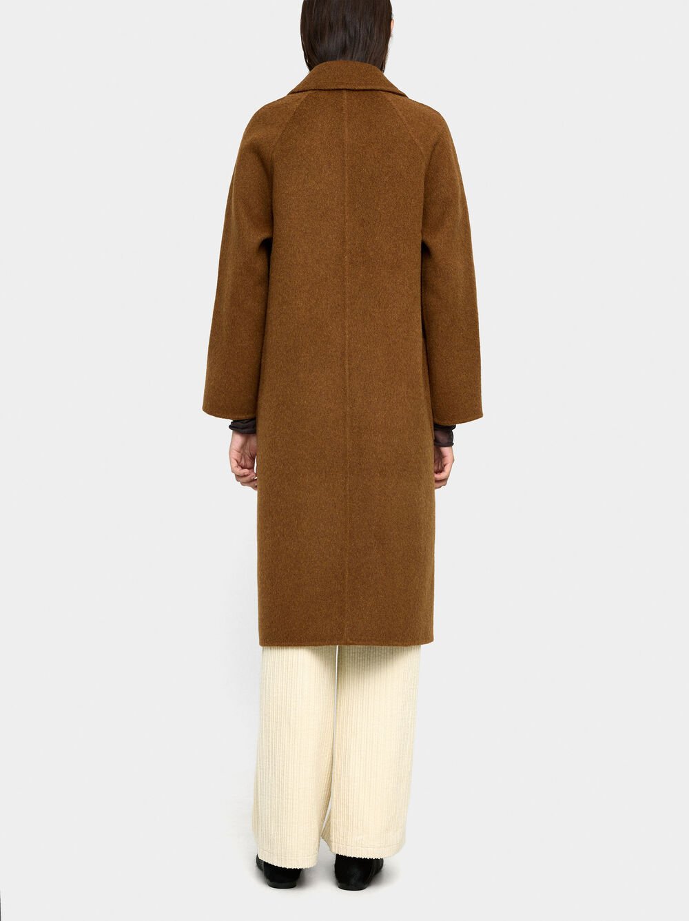 Long coat with wool blend