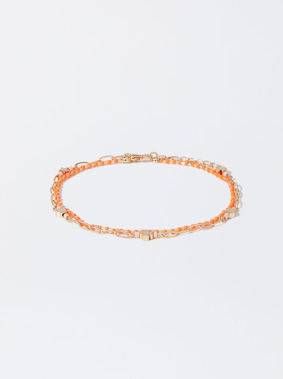 Anklet Bracelet With Charms, Multicolor, hi-res