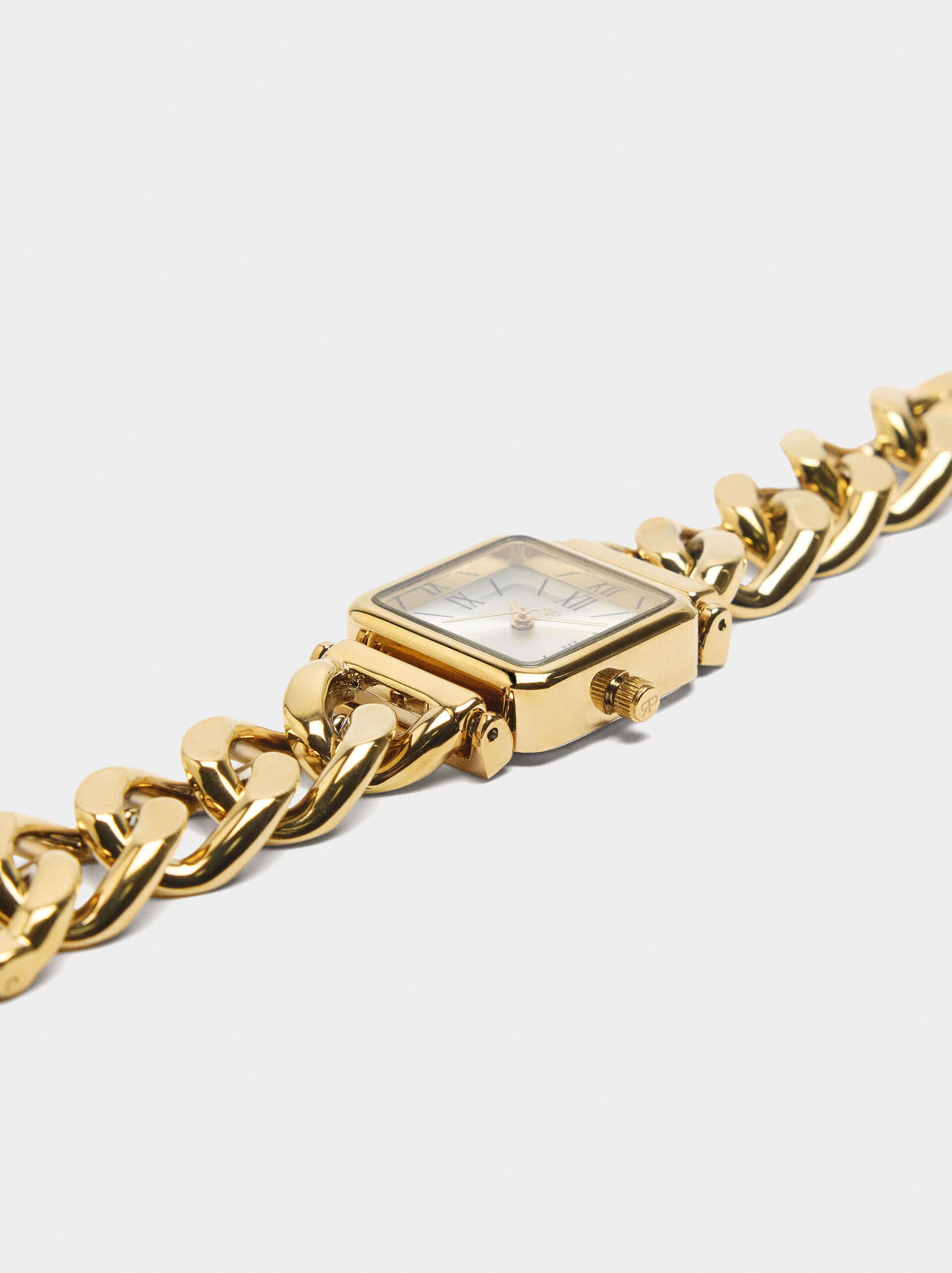 Watch with square dial and links bracelet image number 2.0