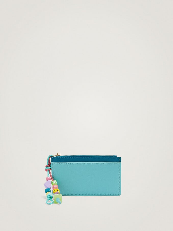 Card Holder With Charms, Blue, hi-res