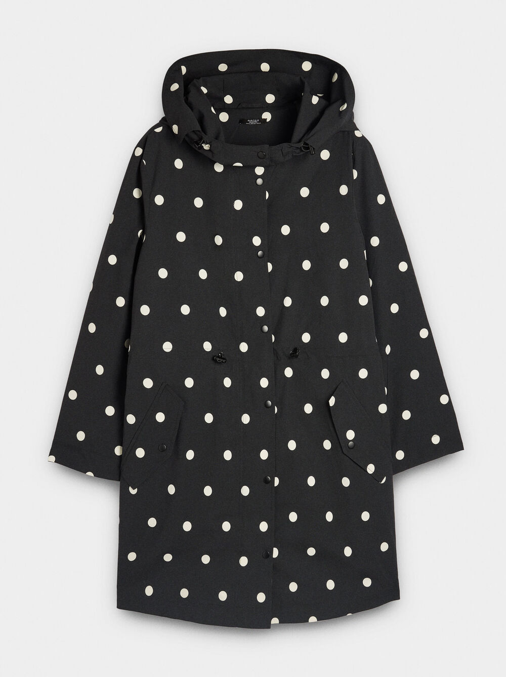 Polka dot parka with hood