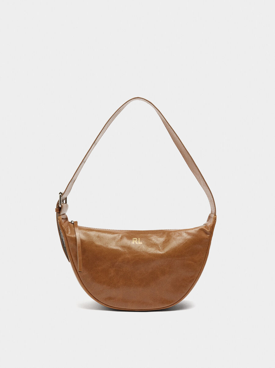 Leather hobo bag with studs