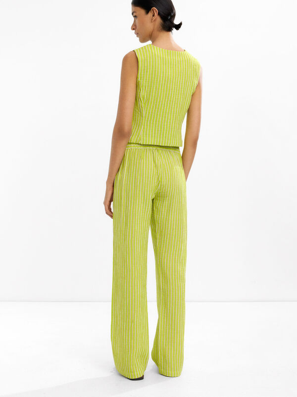 100% cotton striped vest