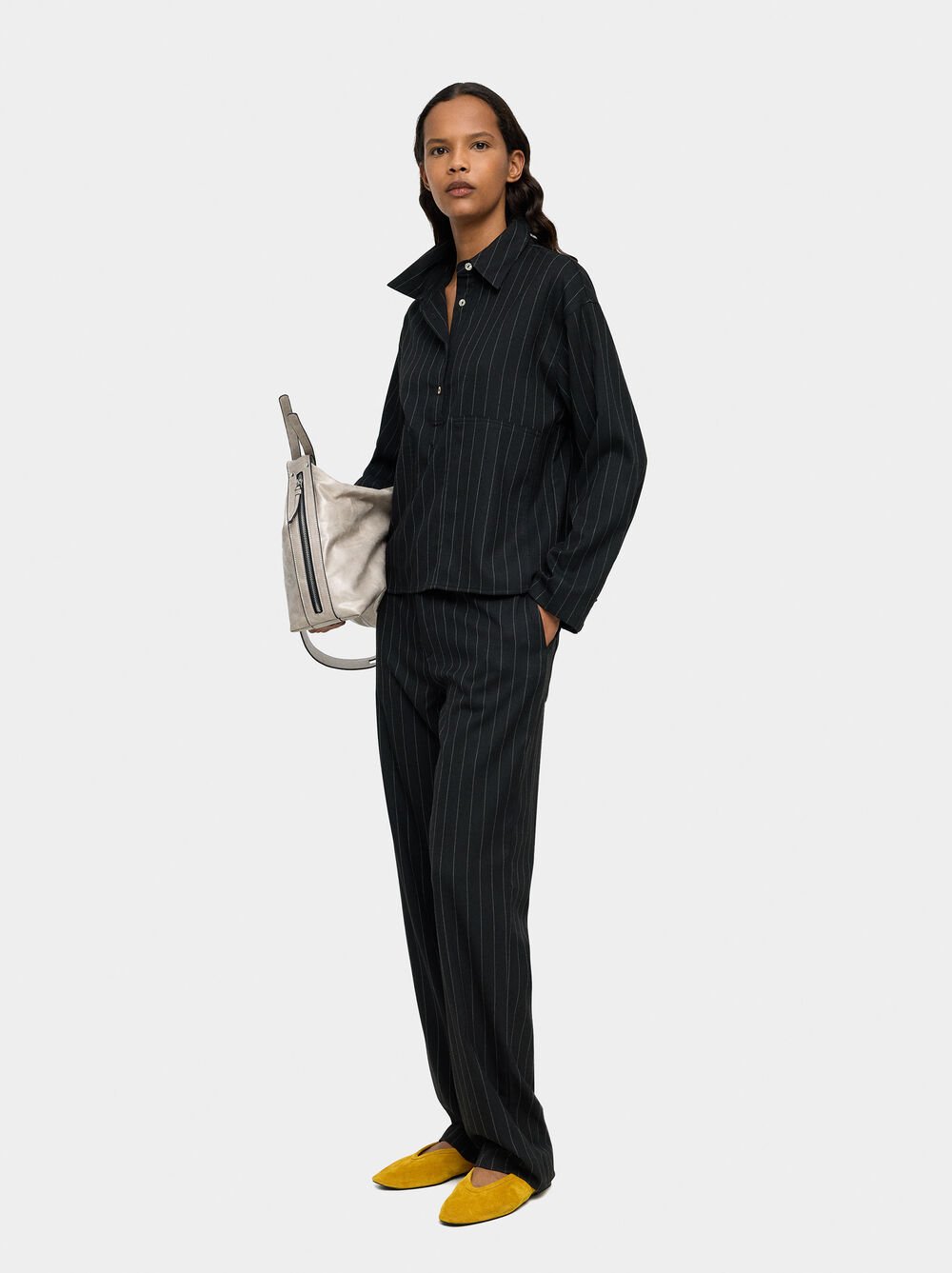 Trousers with pinstripe
