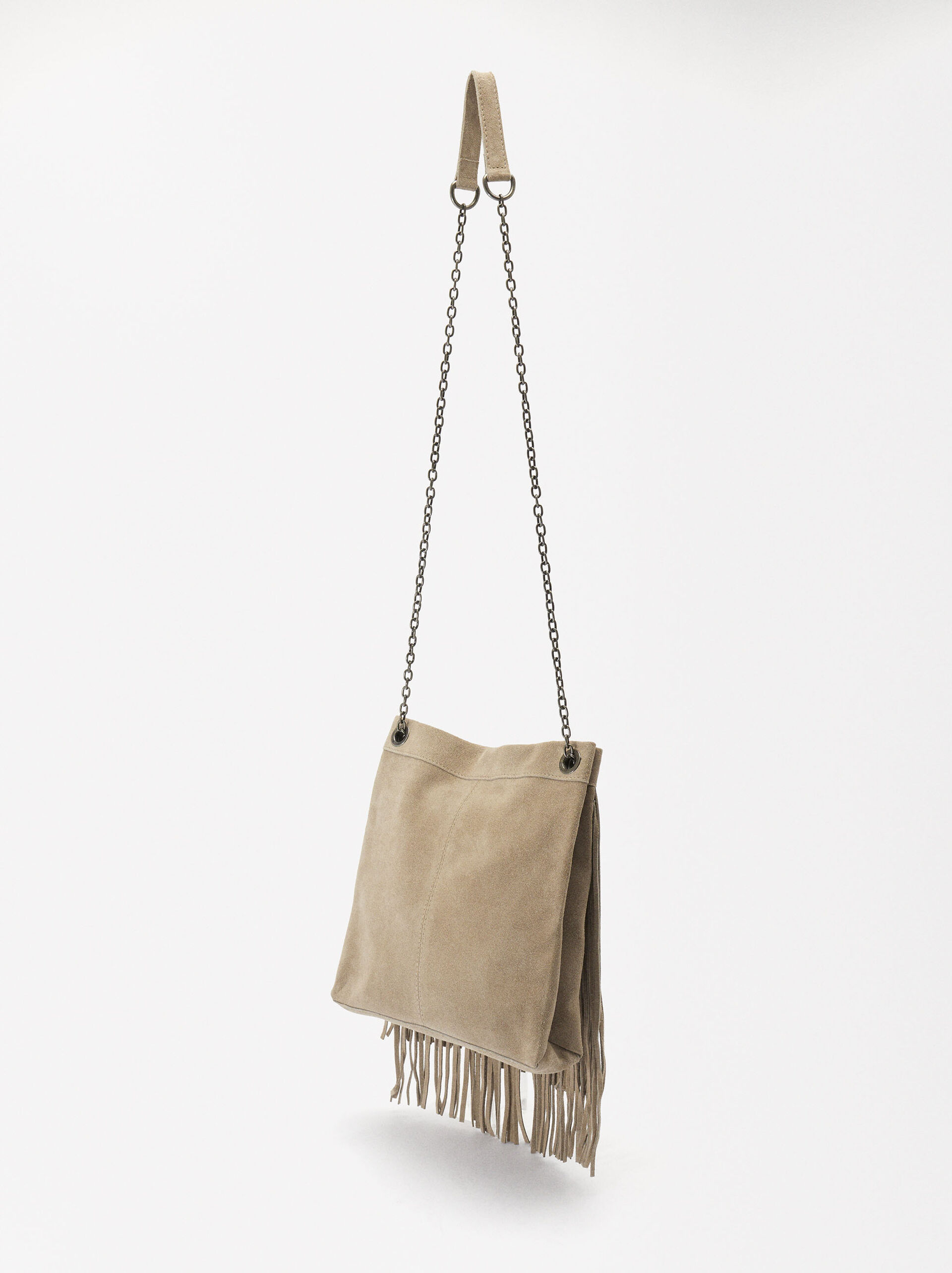 Leather Crossbody Bag With Fringes image number 3.0