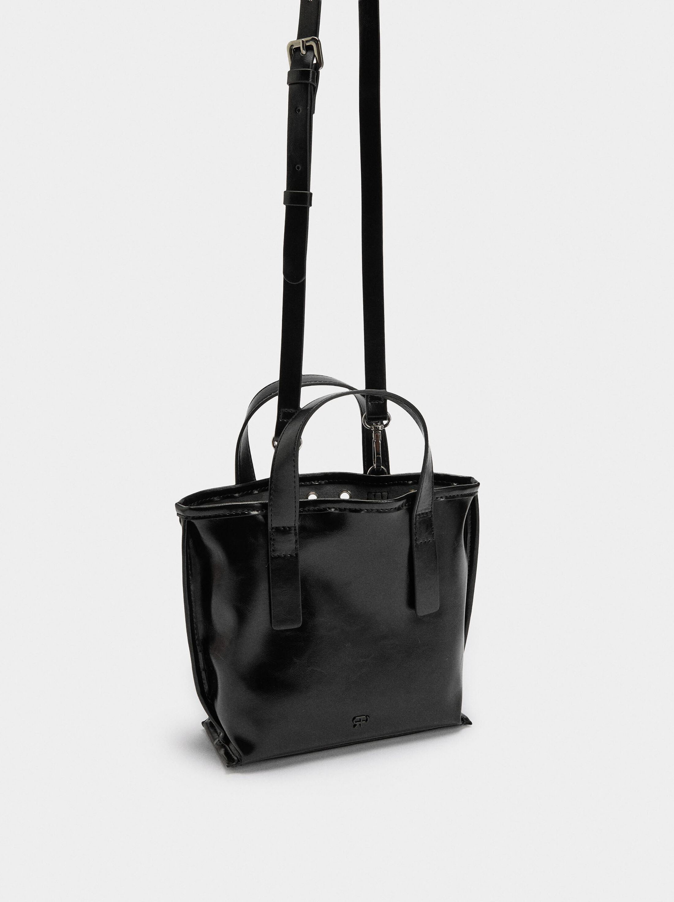 Tote bag with studs and inner pouch image number 4.0