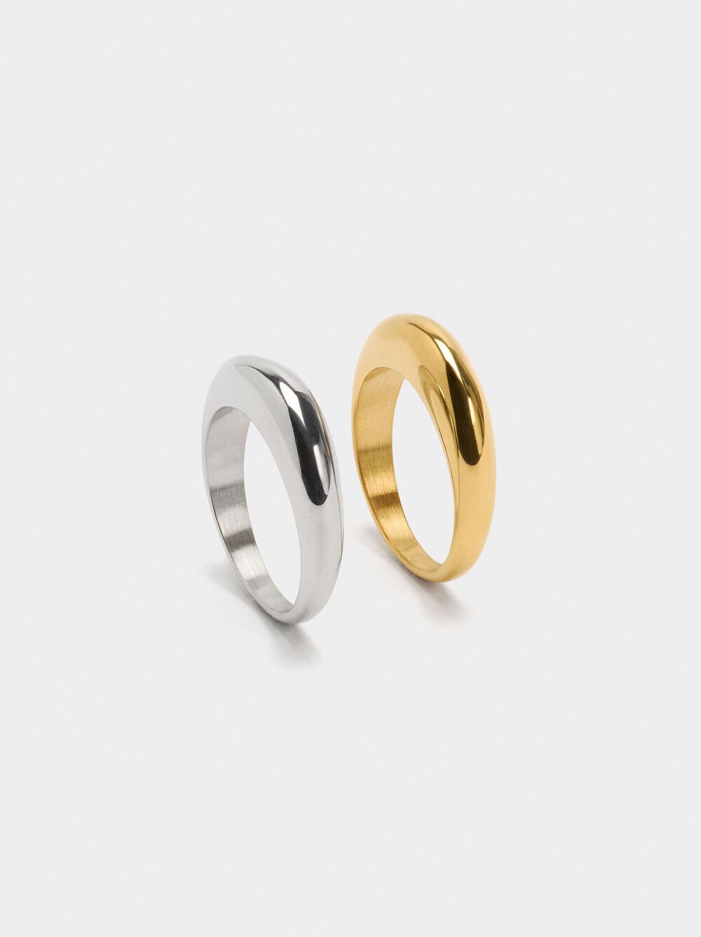 Bicolor rings set - stainless steel