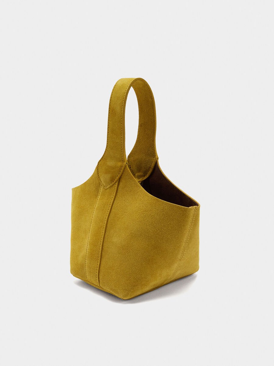 Suede bucket bag