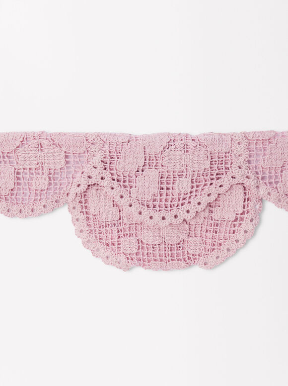 Exclusivo Online - Bolso Riñonera Crochet, Rosa, hi-res