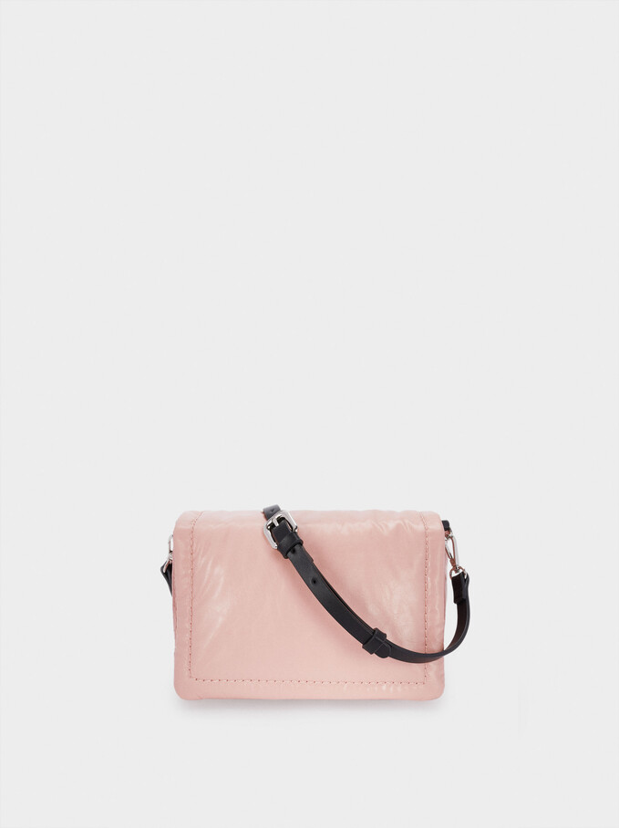 Quilted Shoulder Bag With Removable Strap, Pink, hi-res