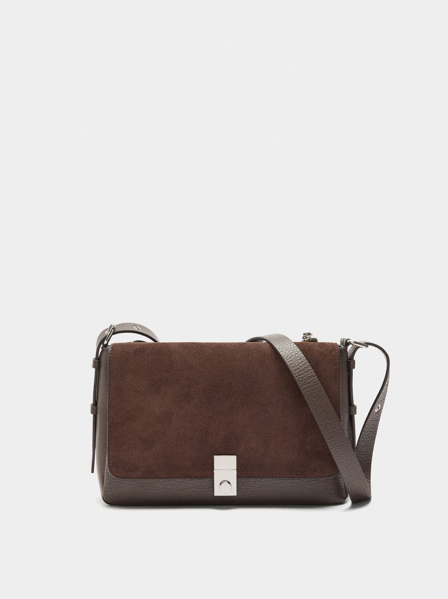 Bolso bandolera con piel