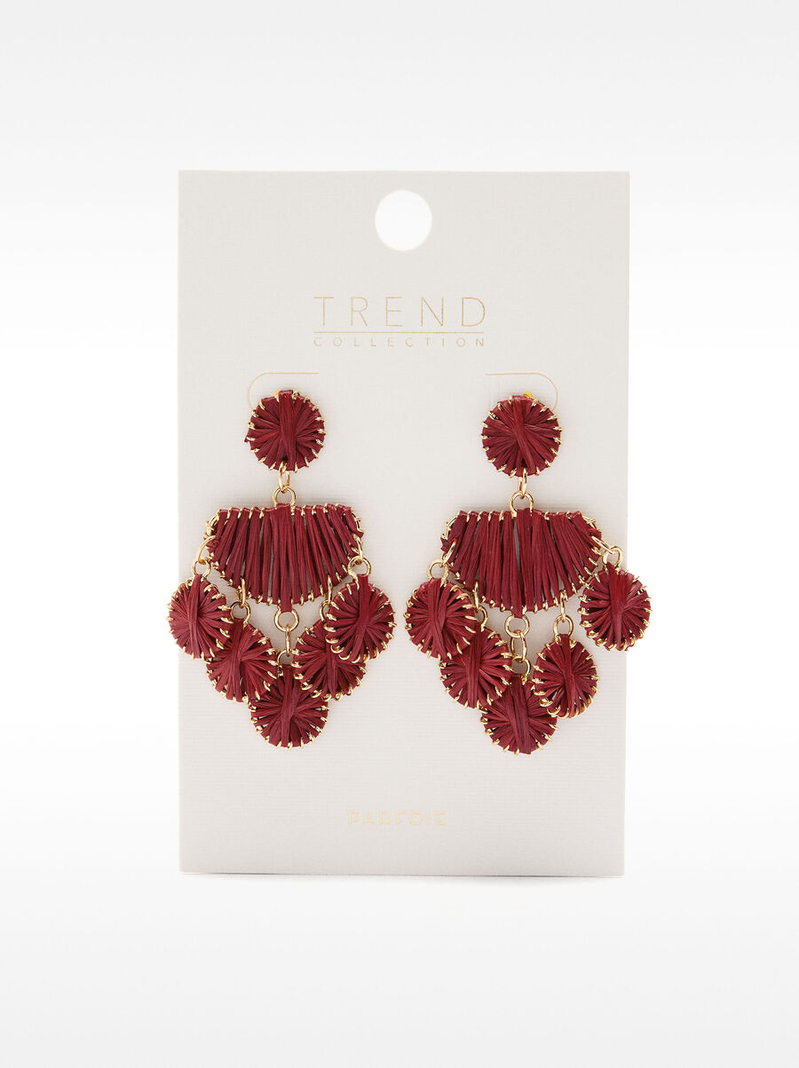 Boucles d'oreilles maxi en raphia