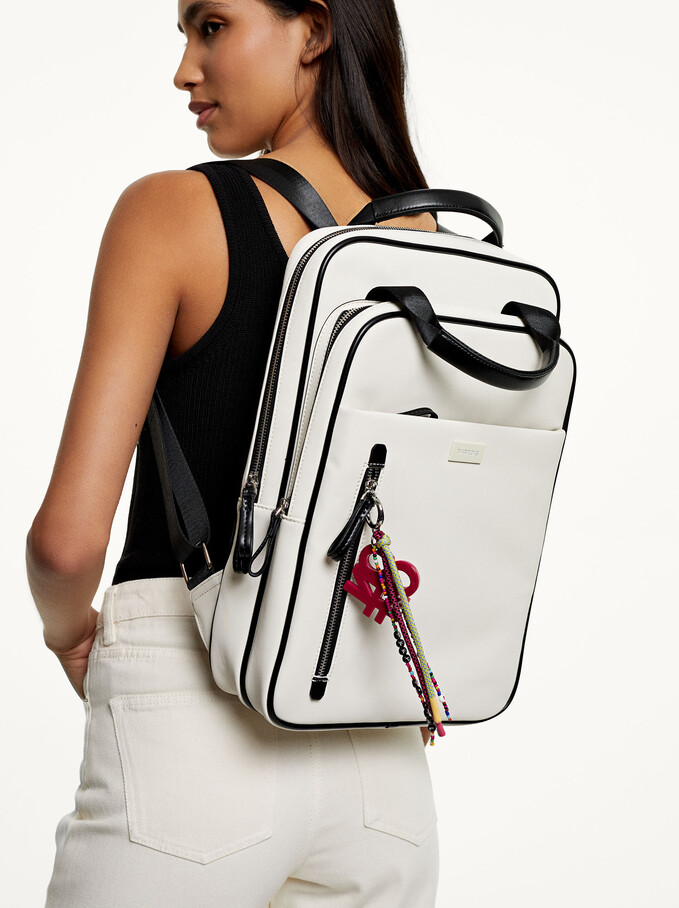 Backpack For 15” Laptop, Ecru, hi-res