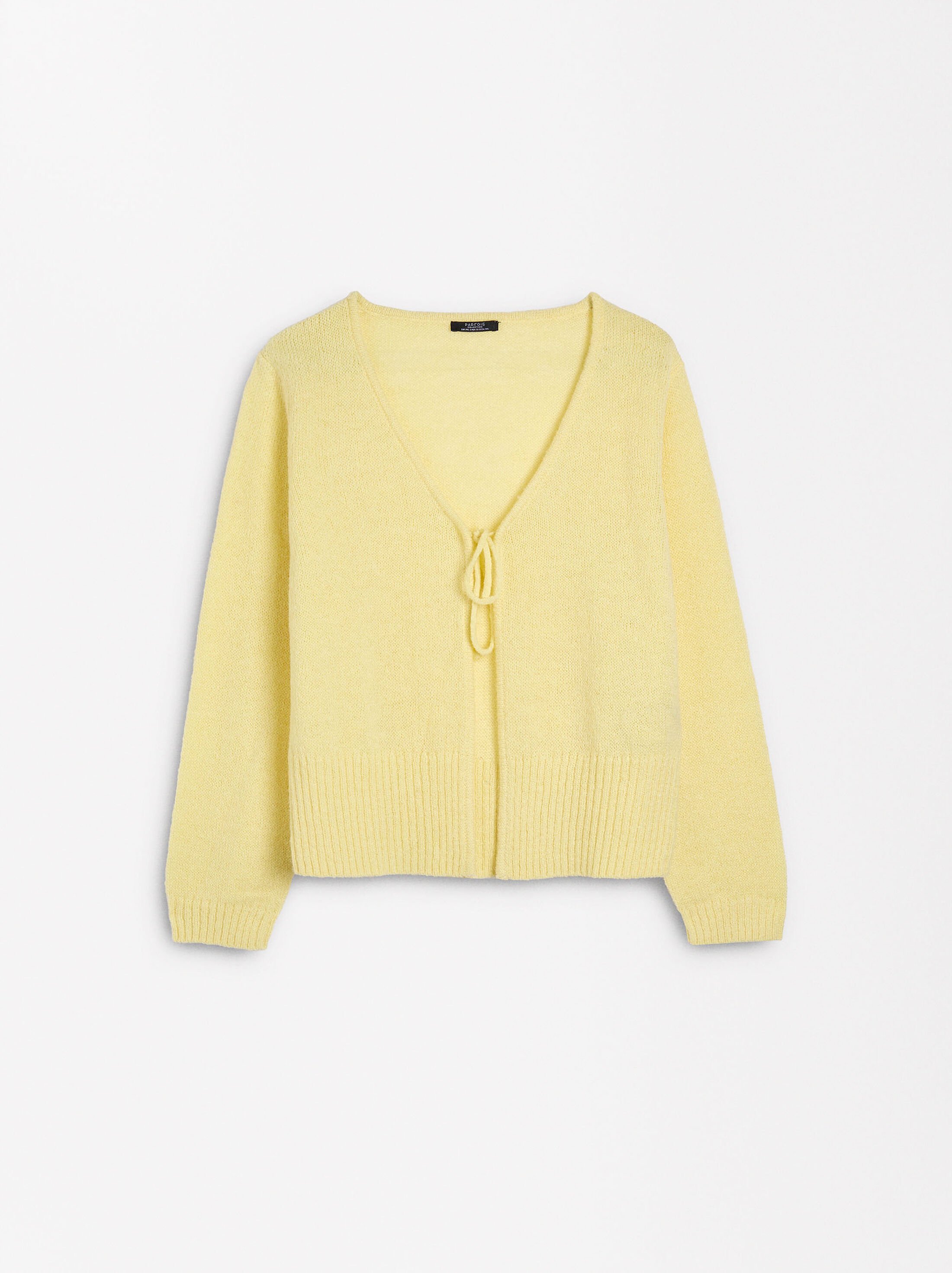 Knitted wool cardigan image number 4.0