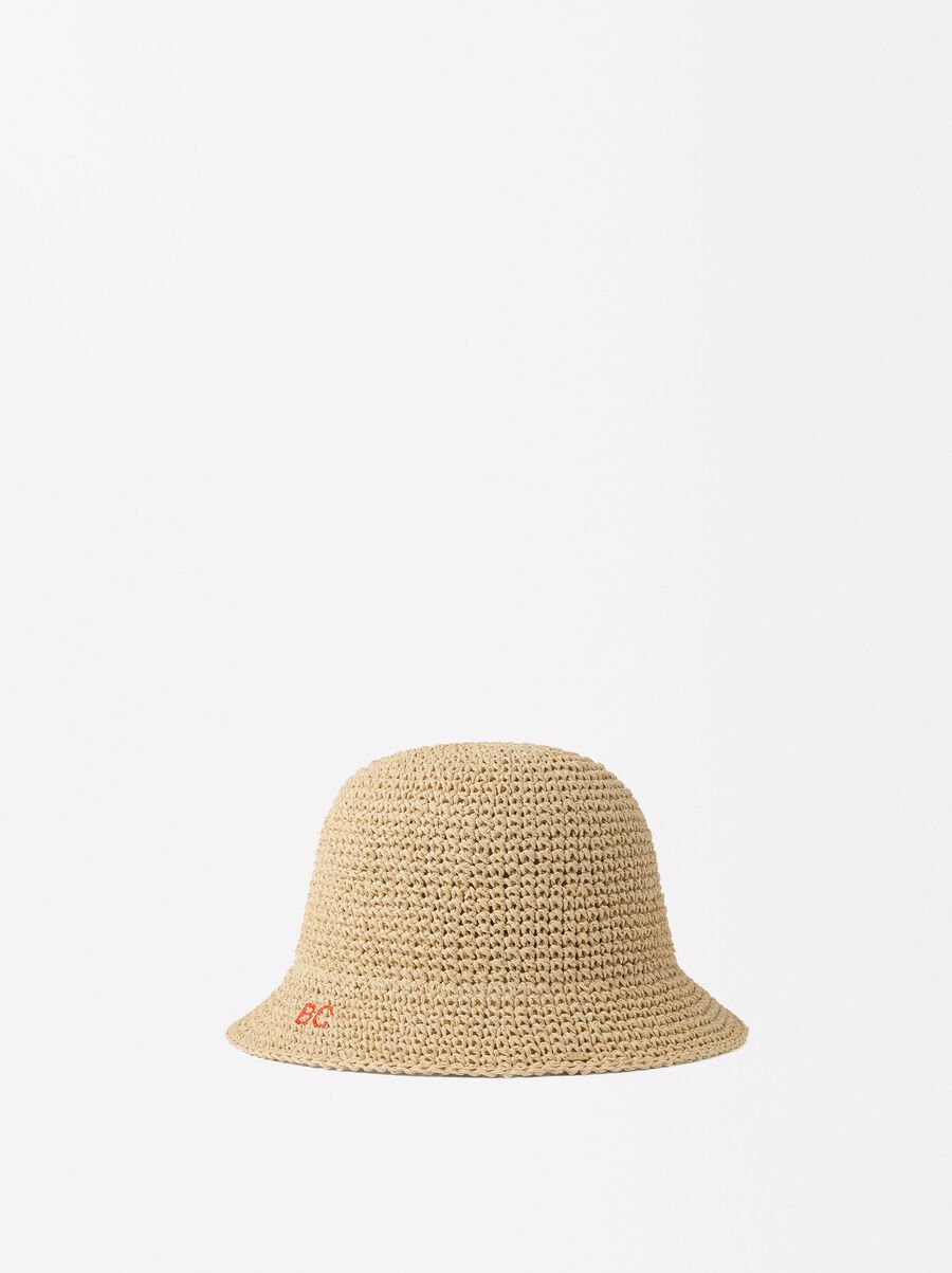 Personalized straw-effect hat