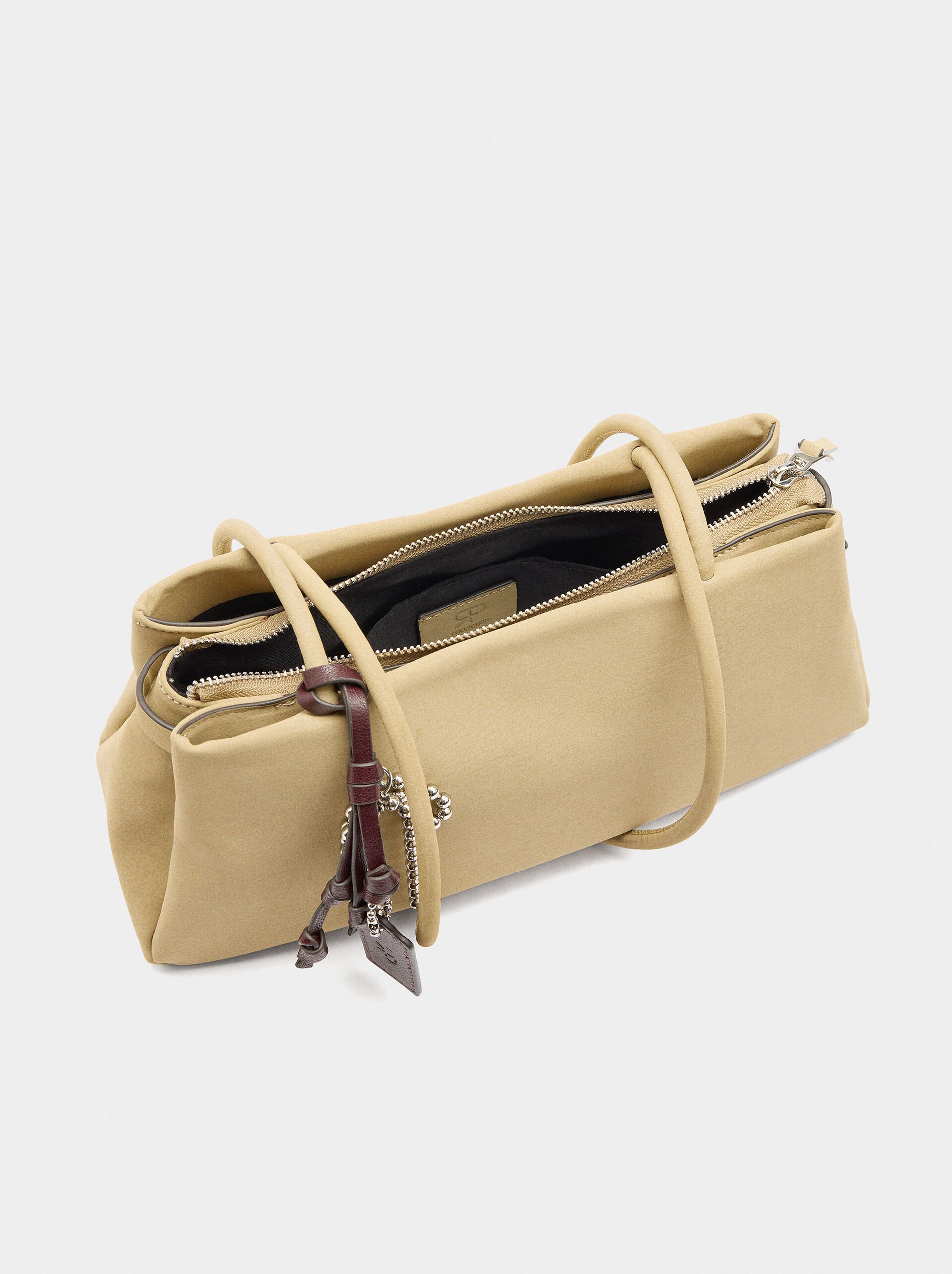 Leather-effect shoulder bag with pendant image number 4.0