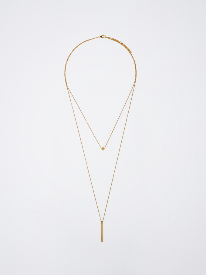 Collier En Acier Doré, Doré, hi-res
