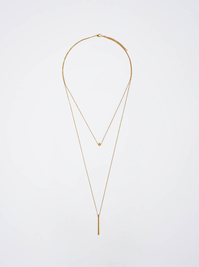 Goldfarbene Halskette Aus Stahl, Golden, hi-res