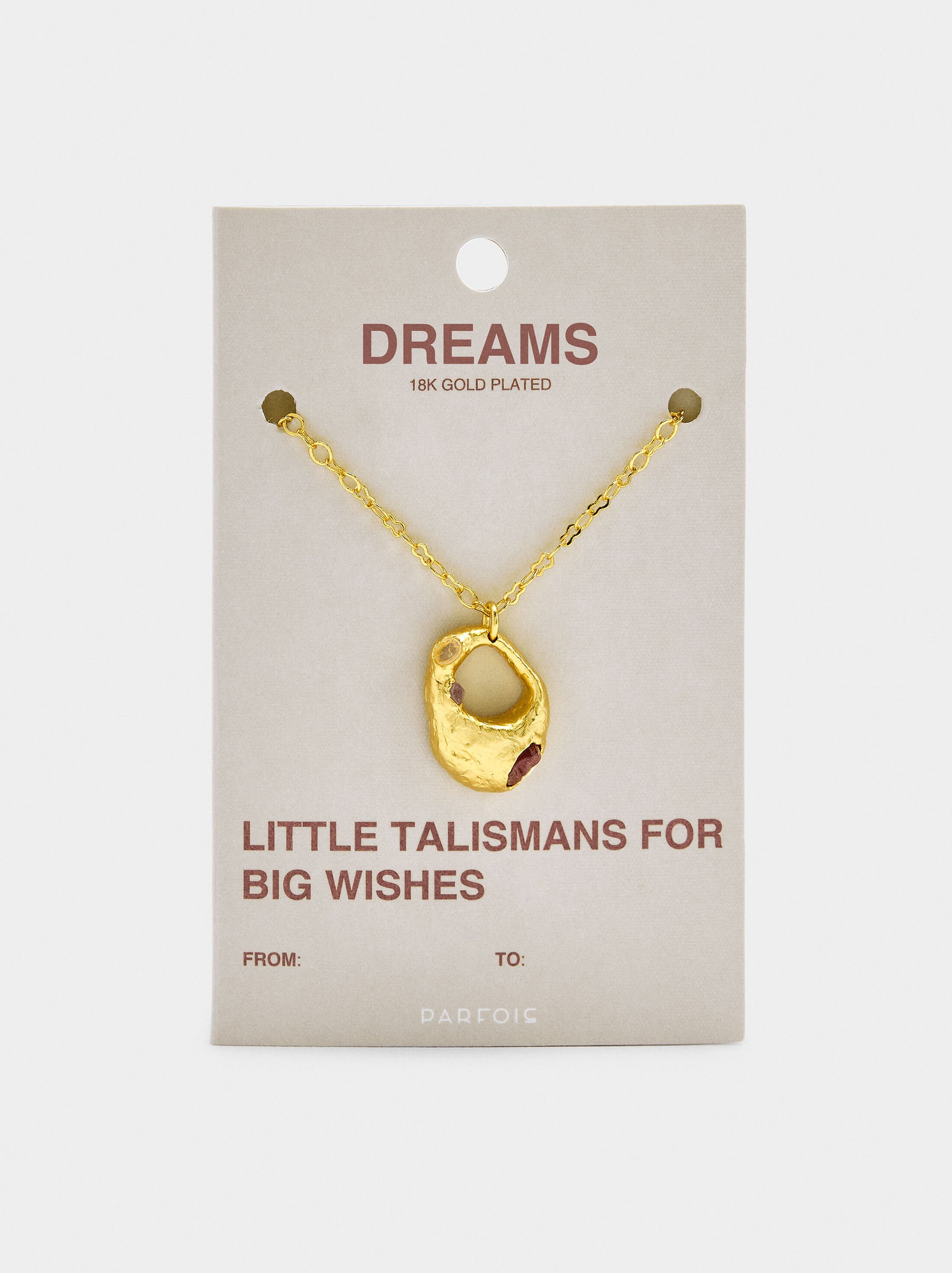 Colar pendente de aro com pedras - banho de ouro 18k image number 4.0