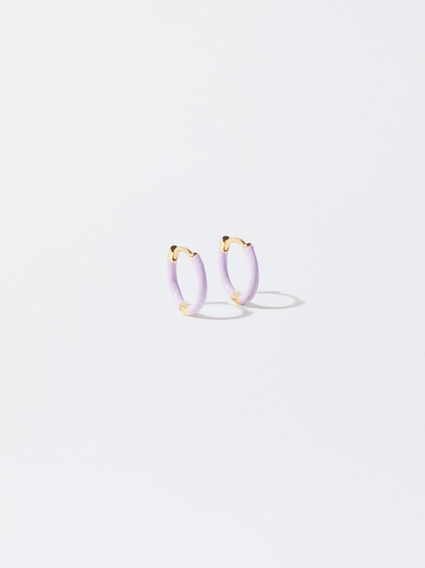 925 silver personalised hoop earrings enameled
