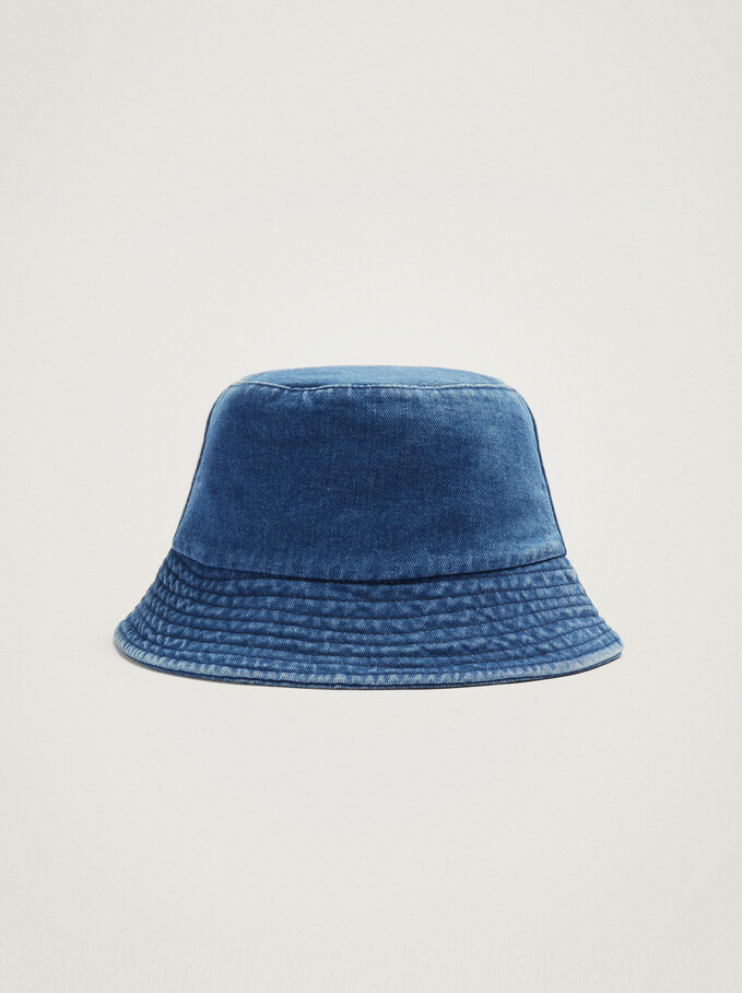 Denim Customizable Bucket Hat, Blue, hi-res