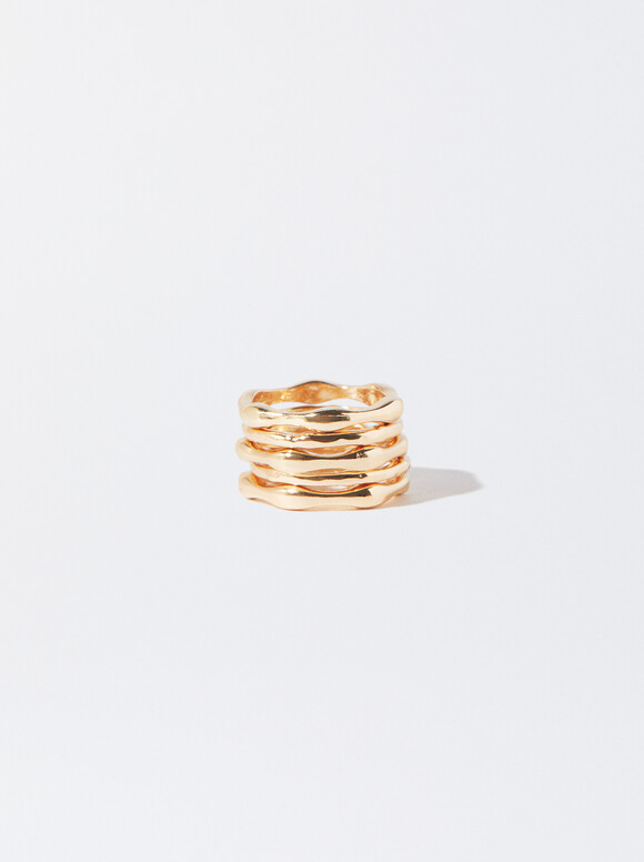 Set Of Gold-Toned Rings, Golden, hi-res