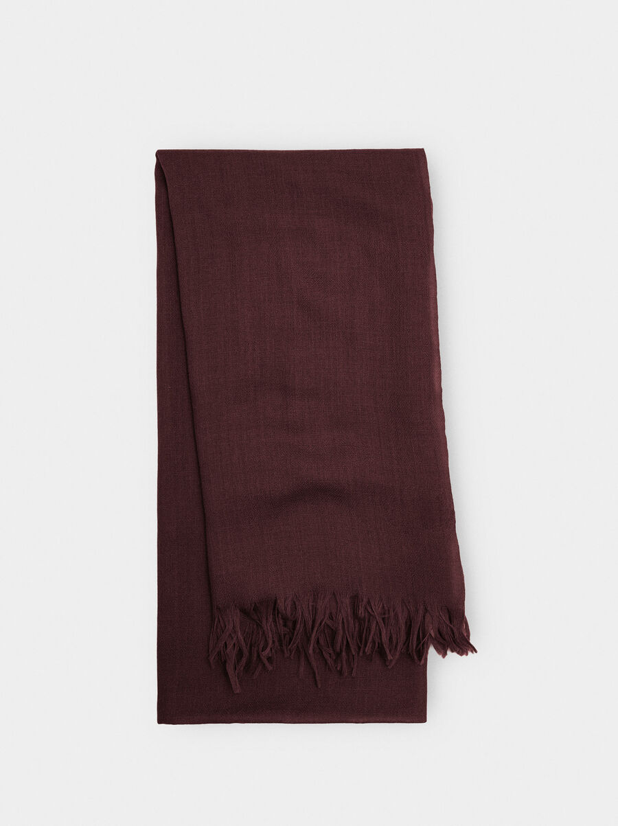 Wool pashmina with fringes
