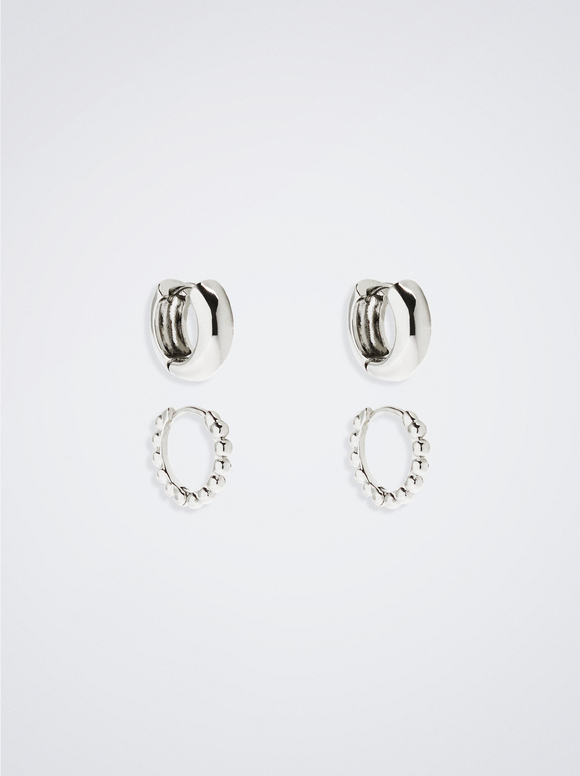Set Of Silver Earrings - Silver - Woman - Earrings - parfois.com