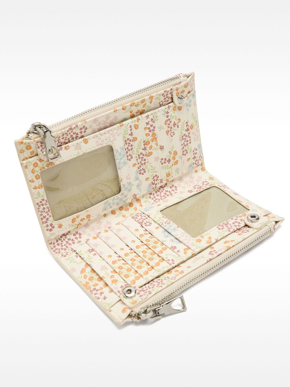 Wallet with textured floral print