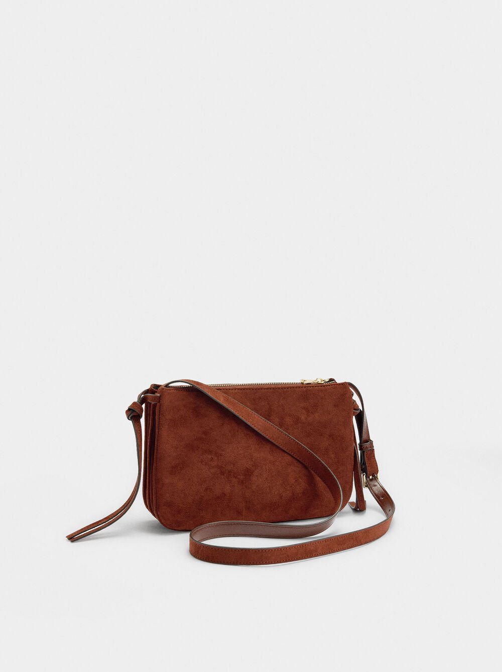 Sac bandoulière en effet suédé