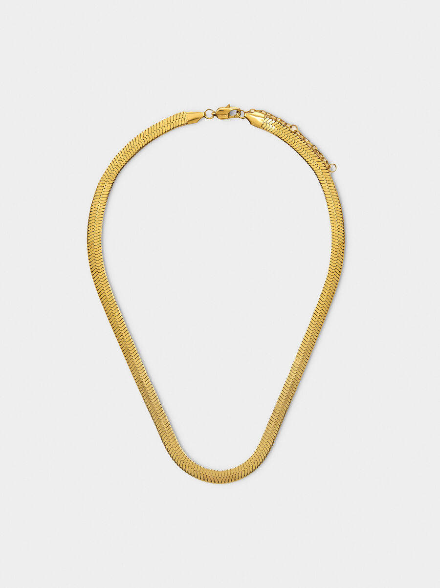 Short necklace with snake chain - stainless steel