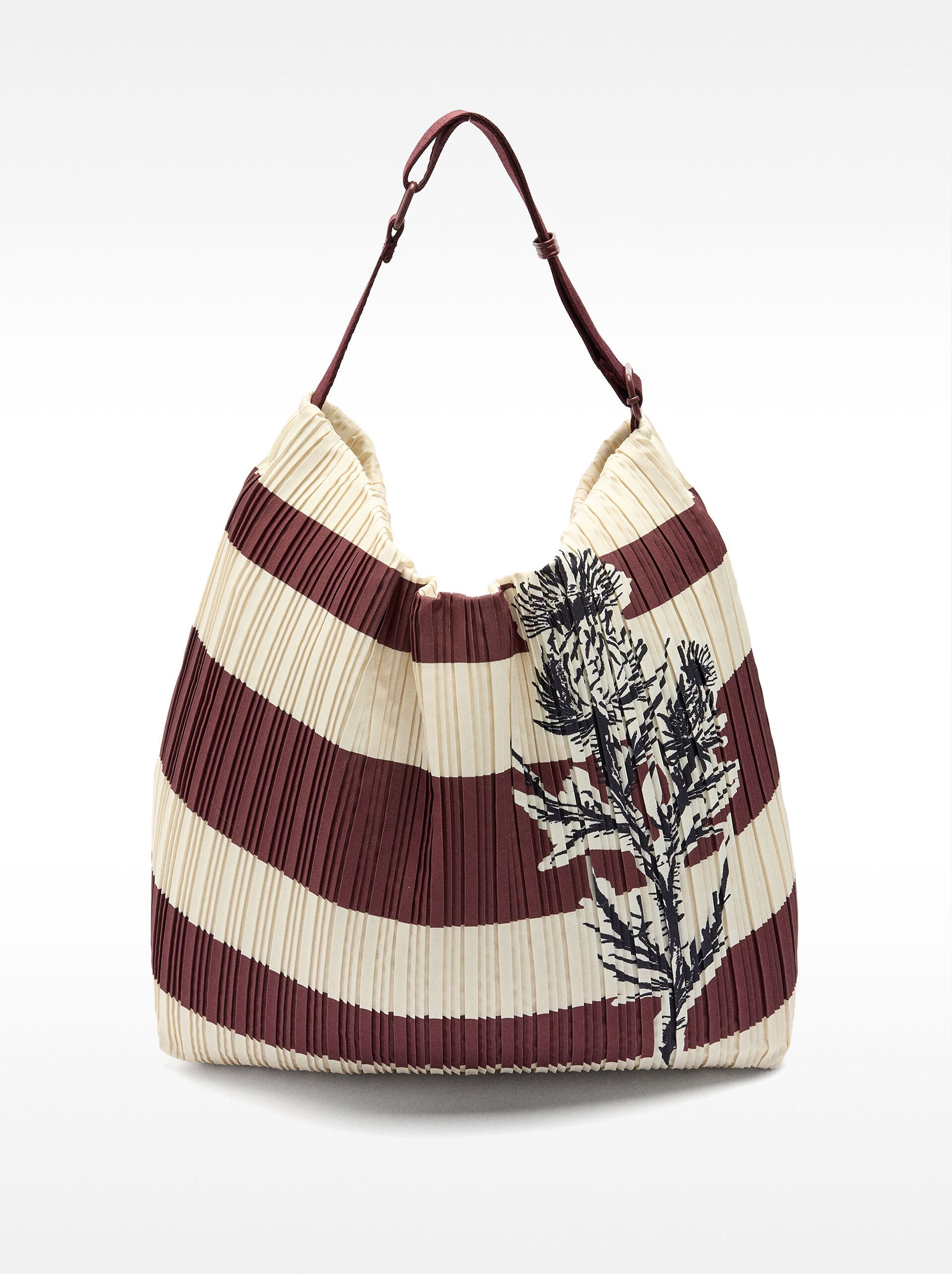Schultertasche aus Nylon mit Streifen image number 2.0