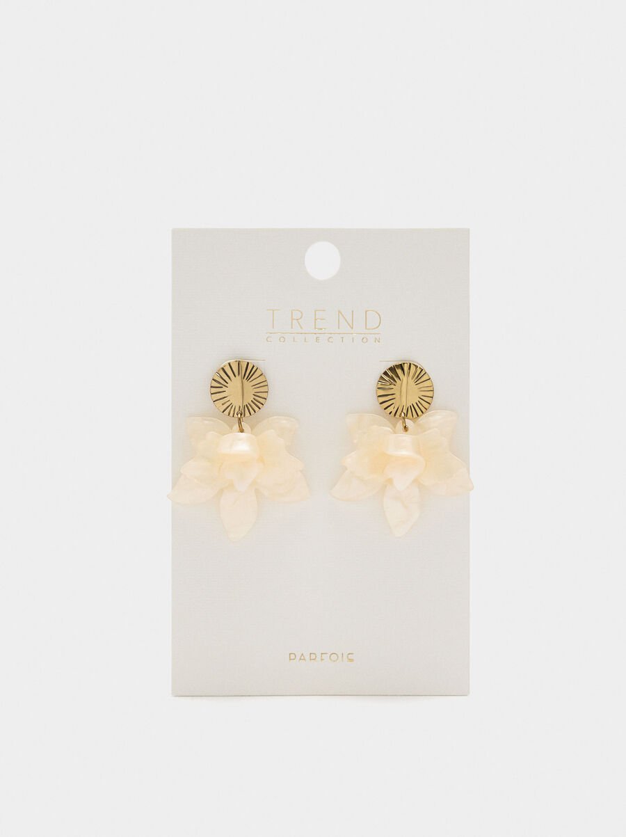Pendientes maxi de flor perolada