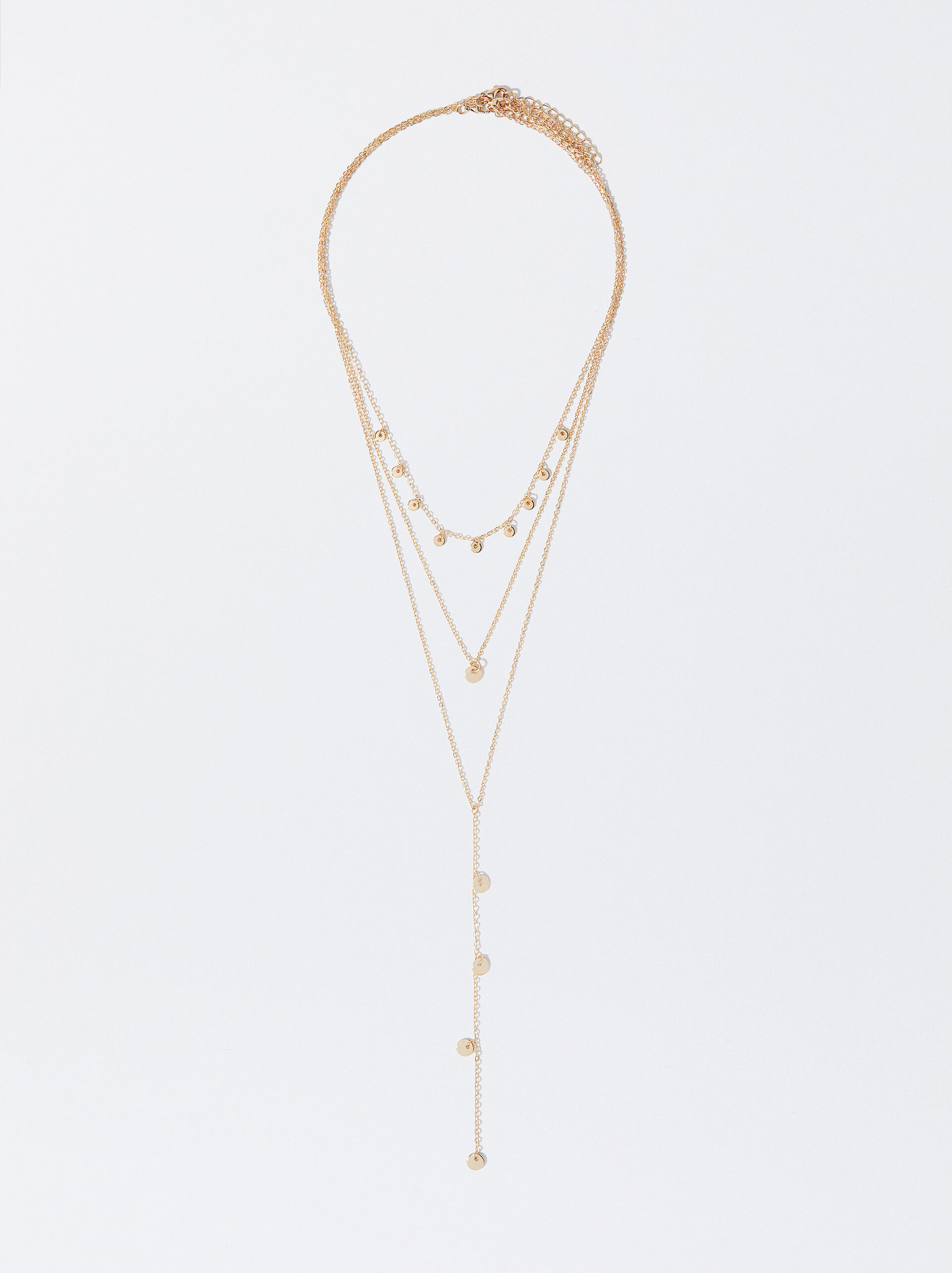Gold-Toned Necklace With Medallions image number 1.0